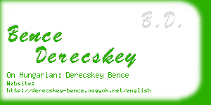 bence derecskey business card